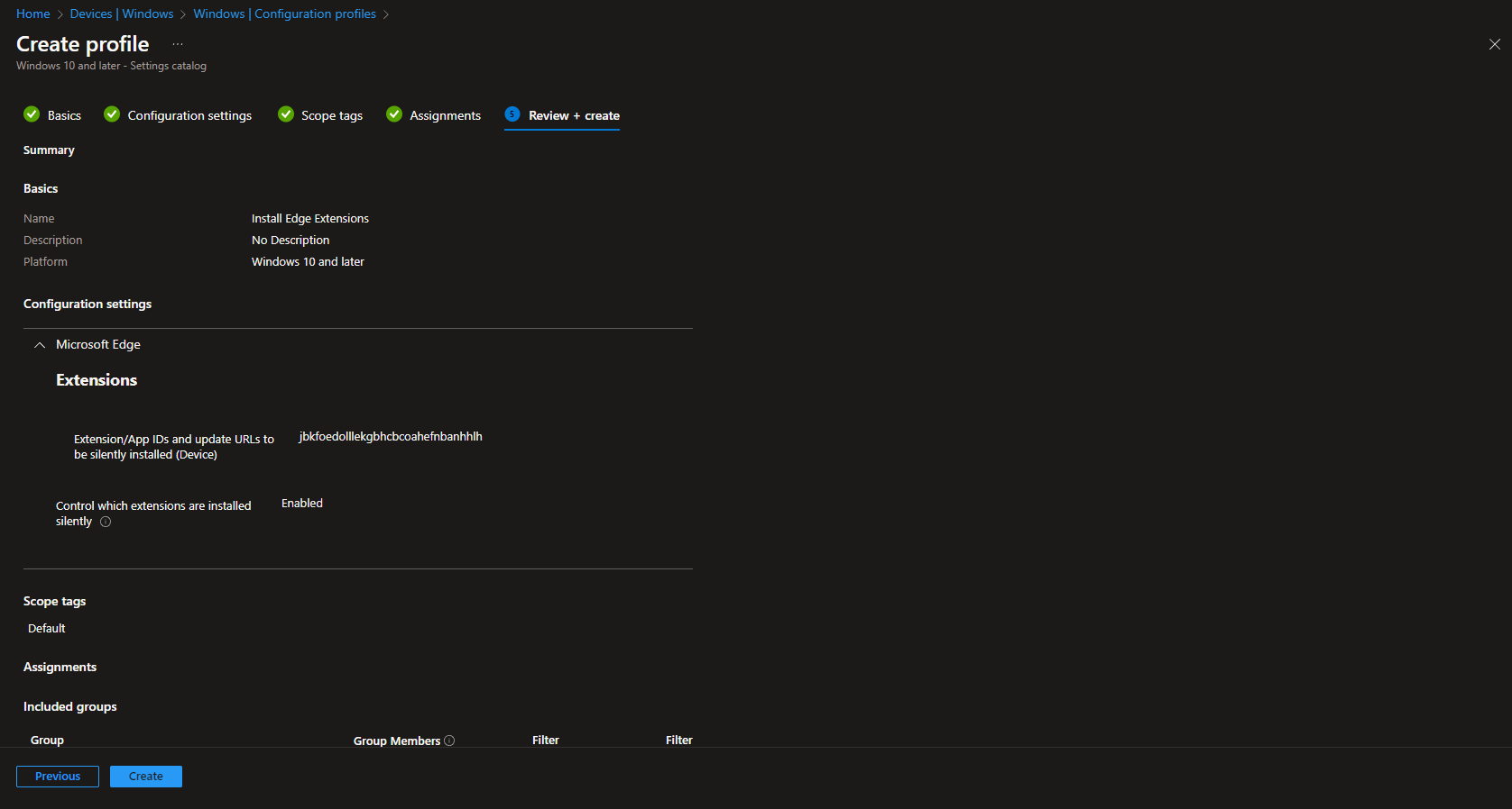 Configuring silently installed Edge extensions with extension IDs in Intune